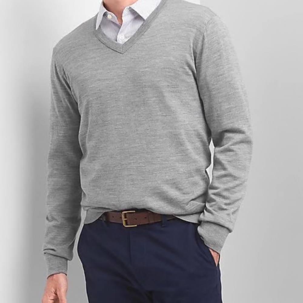 GAP Men's Merino Wool V-Neck Sweater